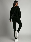 Insulated tracksuit for women sweatshirt and loose pants black FI762